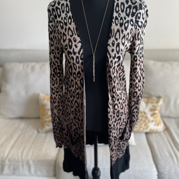 Joseph A ombré leopard print open cardigan - Picture 2 of 6